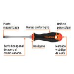 Desarmador plano 1/4" x 4" mango Comfort Grip - Truper - Imagen 3